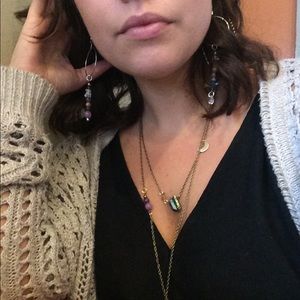 Small aura quartz charm necklace